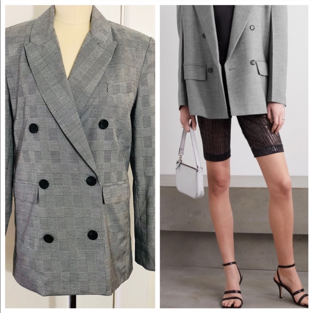 ASTR the Label Checked Double Breasted Blazer